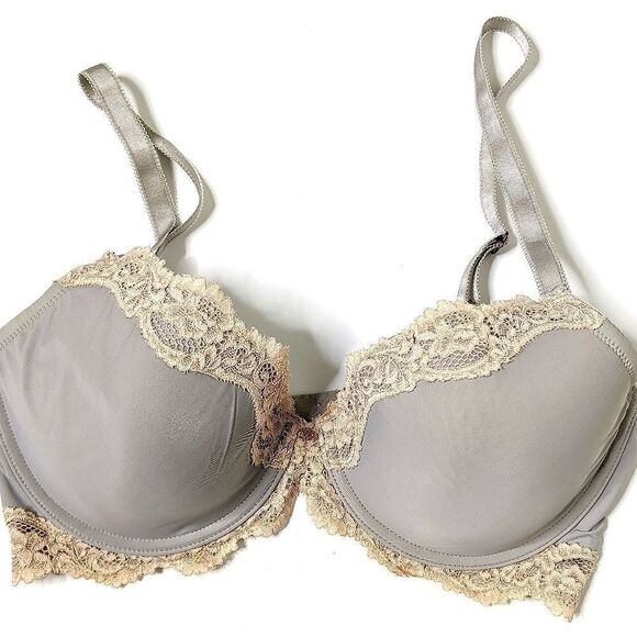 Scarlett Blue Pale Blue Lace Trimmed T-Shirt Bra 34DD - Picture 1 of 7
